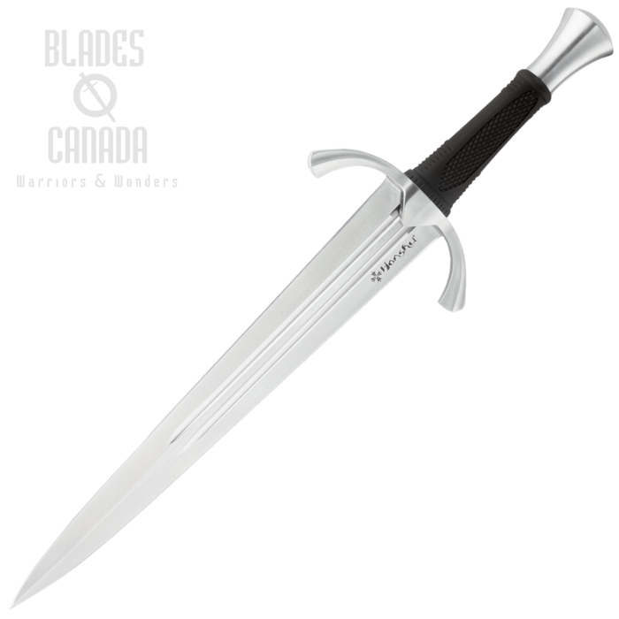 United Cutlery Honshu Medieval Arming Dagger, Stainless, Black Leather Sheath, UC3655
